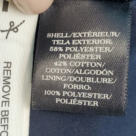 Ann Taylor navy blue and white geometric pencil skirt 12 - Picture 10 of 11